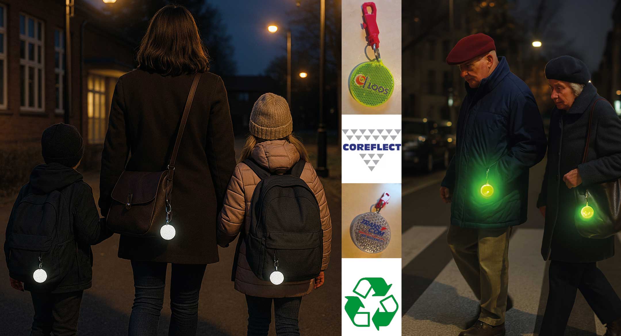 Réflecteurs catadioptres à attaches